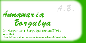 annamaria borgulya business card